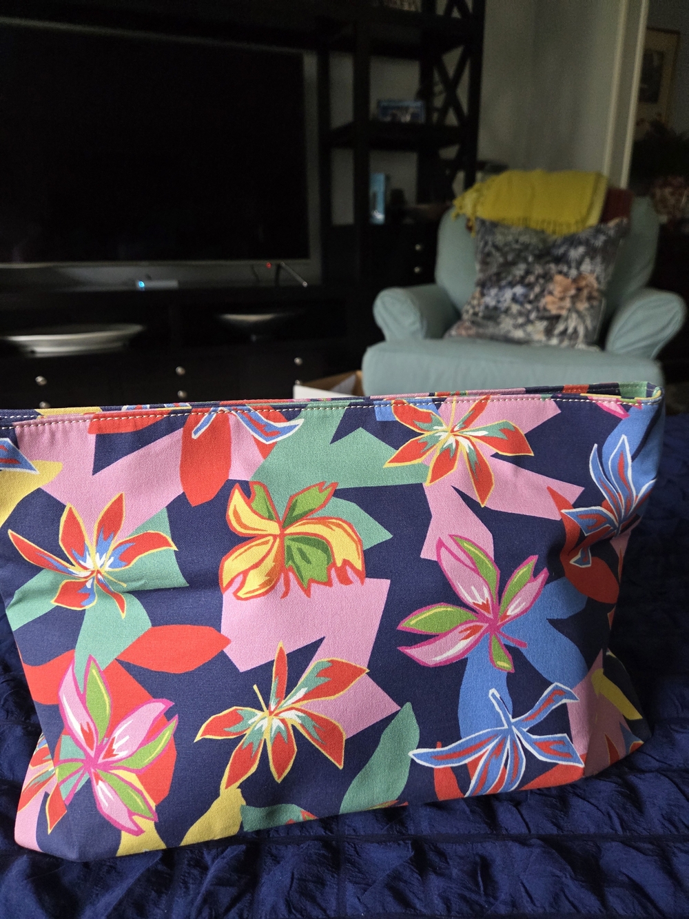 JMcLaughlin Floral Multicolor Canvas Tote Pouch - Women Bags